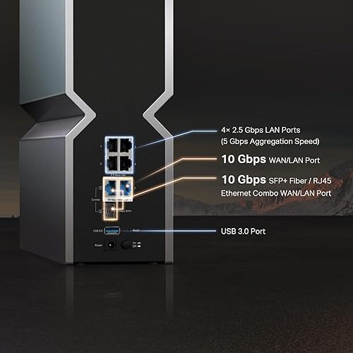 TP-Link Tri-Band BE19000 WiFi 7 Router (Archer BE800) - 12-Stream 19 Gbps, 2 × 10G + 4 × 2.5G Ports, LED Screen, 8 High-Performance Antennas, VPN, Easy Mesh, 4×4 MU-MIMO, HomeShield, Private IoT Wi-Fi 7 | BE19000, 2 × 10G + 4 × 2.5G Ports