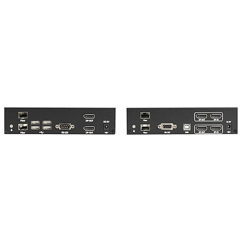 Black Box KVXLCDPF-200 KVM Extender Over Fiber - 4K, Dual-Head, DISPLAYPORT, USB 2.0, Serial, Audio, LO