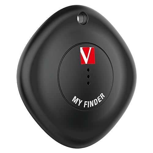 Verbatim My Finder Bluetooth Tracker Item Finder Compatible with Apple Find My (iOS Only) Water Resistant and Dustproof 1pk – Black 1 Pack