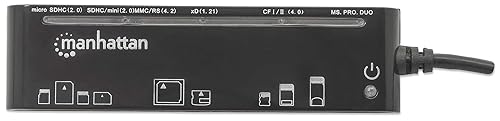 Manhattan USB 2.0 Card Reader/Writer – with 5 Flash Memory Card Slots, Supports 79 Memory Card Formats, 480 Mbps Data Transfer Speed – Compatible with Windows & Mac – 3 Yr Mfg Warranty - 101998