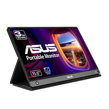 ASUS ZenScreen 15.6” 1080P Portable USB Monitor (MB16AHP) - Full HD, IPS, Eye Care, Micro HDMI, USB Type-C, Speakers, Built-in Battery, External Screen for Laptop, 3-Year Warranty,Black 15.6 IPS FHD USB-C Micro HDMI w/ Battery