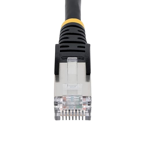 StarTech.com 50ft Black CAT6a Ethernet Cable, Snagless RJ45, 10GbE, 100W PoE++, S/FTP, 500MHz, 27AWG Pure Bare Copper, LSZH Black 50 ft.