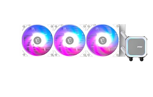 MSI MAG Coreliquid A13 360 White - AIO ARGB CPU Liquid Cooler - 390mm Radiator - LGA 1851 Ready - Triple 120mm ARGB PWM Fans, White