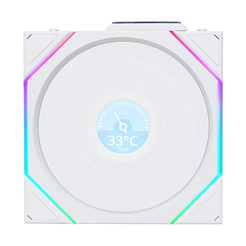 Lian Li UNI Fan TL LCD 120 Wireless - Single Pack (Reverse Blade) - Controller Not Included - 2.4 GHz Wireless Control - Infinity Mirror Design - Controller Required - White (12RTLLCD1W1W)