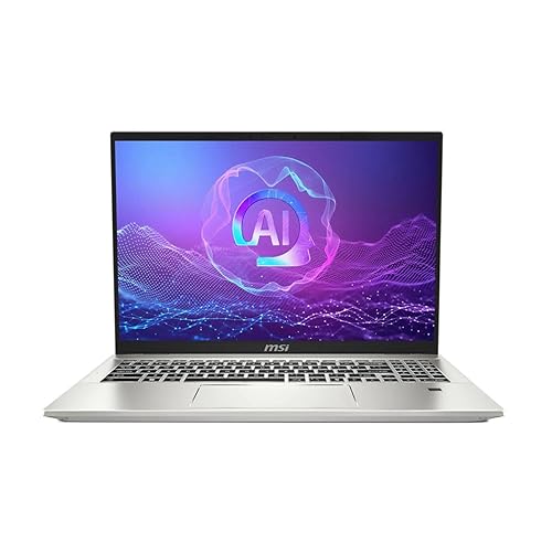 MSI Prestige A16 AI+ A3HMG-019US 16 4K Ultra HD+ OLED Copilot+ PC Laptop, AMD Ryzen AI 9 365 2.0GHz, 32GB RAM, 1TB SSD, Windows 11 Pro, Urban Silver