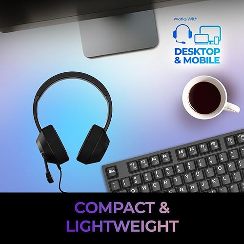 Adesso Xtream P7 Wired Stereo Headset with Copilot AI Shortcut 40mm Stereo Drivers Voice Dictation Mute Button Submit Button Comfortable Fit USB C and USB A for Windows and Mac OS