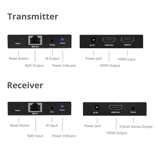 SIIG 4K HDMI Extender Balun Over Cat6/7 230ft with Loopout and IR Passthrough, 4K 60Hz, Audio Extractor (CE-H27D11-S1)