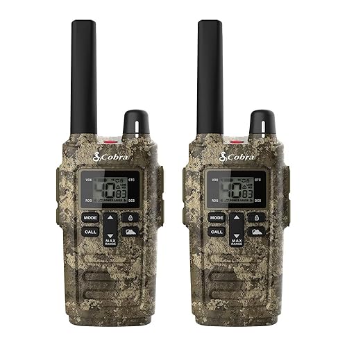 Cobra 32-Mile, Rugged Two-Way Radio, Truetimber Strata, 2 Pack 380 True Timber Camo Walkie Talkie