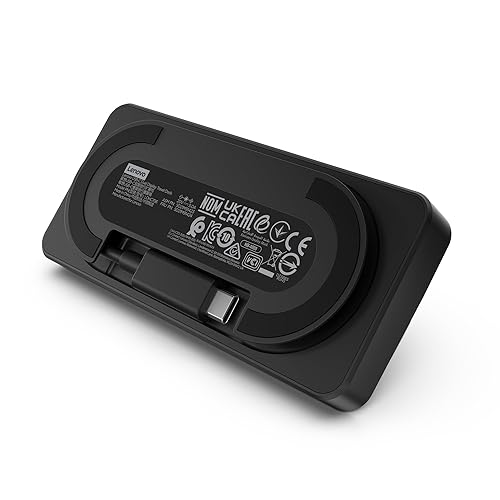 Lenovo USB-C Dual Display Travel Dock, 7 Ports, HDMI & DP Ports Support Dual Displays at 4K, Up to 100W PD Pass Through, Integrated USB-C Cable, Black USB Dock