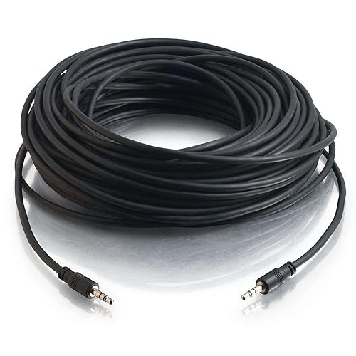 C2G 40109 3.5mm Stereo Audio Cable with Low Profile Connectors M/M, In-Wall CMG-Rated (50 Feet, 15.24 Meters)
