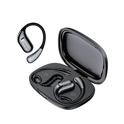 Adesso Xtream T5 Open-Ear Bluetooth 5.3 Water Resistant Wireless Earbuds with Built-in Mic, Touch Controls, and Multi-Platform Compatibility for Sports and Outdoor Use