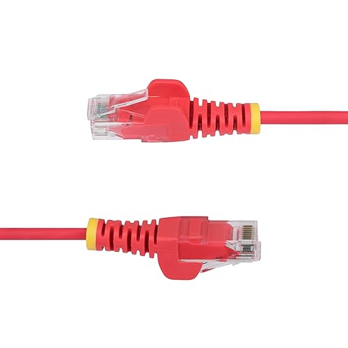 StarTech.com 4ft Red Slim CAT6 Ethernet Cable, Snagless RJ45, LSZH, 28AWG Pure Bare Copper, Slim Network Patch Cable/Cord