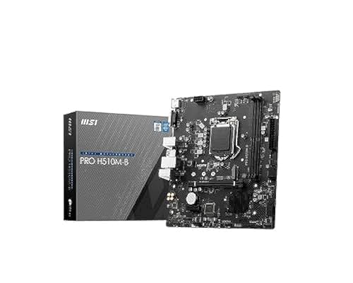 MSI PRO H510M-B Desktop Motherboard - Intel H470 Chipset - Socket LGA-1200 - Micro ATX - Core i3, Core i5, Core i7, Core i9, Pentium Gold, Celeron Processor Supported - 64 GB DDR4 SDRAM Maximum RAM
