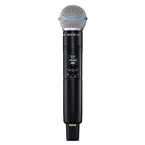 Shure SLXD24D/B58 Dual Channel Digital Wireless Microphone System - Includes Two SLXD2 Handheld Transmitters with BETA 58A Vocal Mic Capsules, SLXD4D Rack Mount Receiver | G58 Band (SLXD24D/B58-G58)