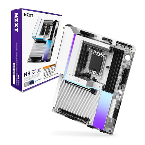NZXT N9 Z890 - Intel Z890 LGA 1851 ATX Gaming Motherboard for Core Ultra (Series 2) - 20+1+1, DDR5, 5X M.2, PCIe 5.0, Wi-Fi 7, 5GbE, Thunderbolt 4 - RGB, Full-Metal Cover, White PCB