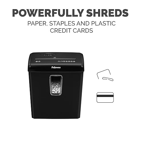 Fellowes Powershred P-30C 6-Sheet Cross-Cut(4-Gallon bin) Deskside Paper Shredder, Black