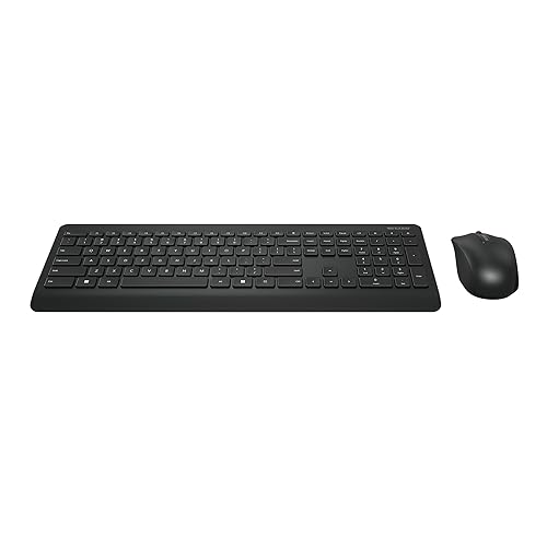 Incase Wireless Desktop 900 Keyboard and Mouse Combo - Designed by Microsoft – Quiet Touch Keys, Ambidextrous Design, Customizable Hotkeys, Two Year Battery Life – Black