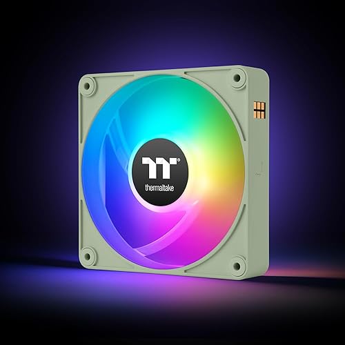 Thermaltake CT140 EX ARGB Sync PC Cooling Fan Matcha Green (3-Fan Pack), Magnetic Connection, 5V Motherboard Sync, 16.8 Million Colors 9 Addressable LEDs, 140 mm Case/Radiator Fan, CL-F197-PL14MG-A