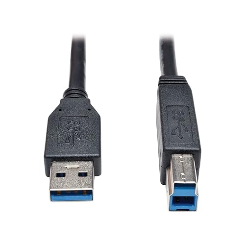 TRIPP LITE 10-Feet USB 3.0 SuperSpeed Device Cable 5Gbps AB M/M, Black (U322-010-BK)