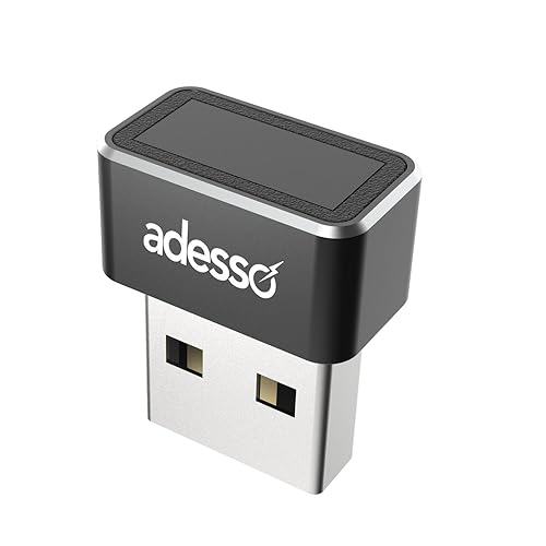 Adesso USB Fingerprint Reader Windows Hello Compatible Built-in Biometric Security AES256 Encryption Made in Taiwan TAA Compliant AFP-100-TAA