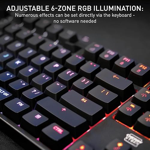 CHERRY XTRFY K4V2 TKL Mechanical Gaming Keyboard | Wired Without Number Keypad | RGB Lighting MX2A RED Switches (Black)