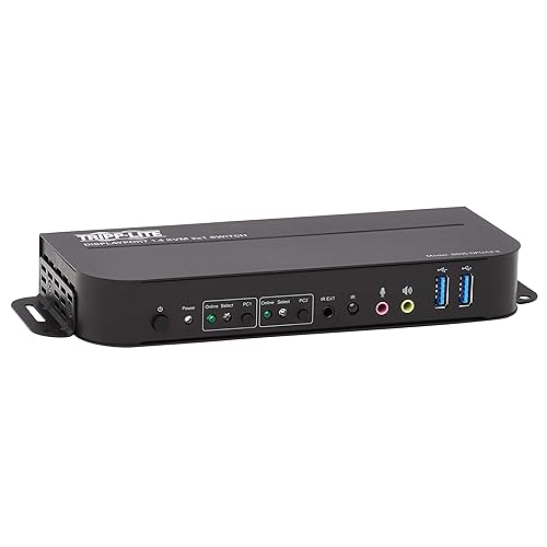 Tripp Lite 2 Port DisplayPort USB KVM Switch, Dual Port DP USB KVM Switch, 4K 60 Hz, HDR, HDCP 2.2, DP 1.4, USB 3.0 Cables, Black (B005-DPUA2-K) 2-Port DisplayPort