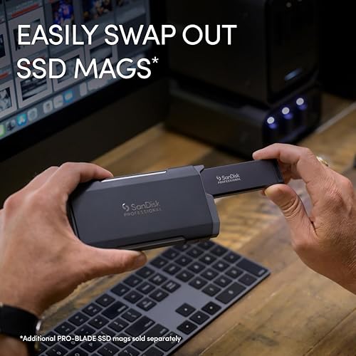 SanDisk Professional 0TB PRO-Blade Transport - Portable and Modular NVMe SSD, Up to 2000MB/s, USB-C, USB 3.2 gen 2x2, Solid State Drive - SDPM2NB-0000-GBAND