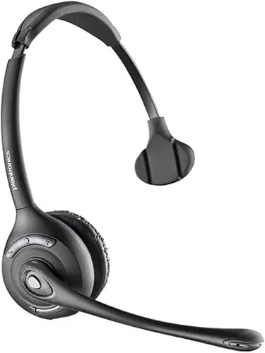 HP Poly CS510/510-XD/WH300-XD 900 MHz Top - Mono - Wireless - 350 ft - Over-The-Head - Monaural - Supra-aural - Noise Cancelling Microphone - Black