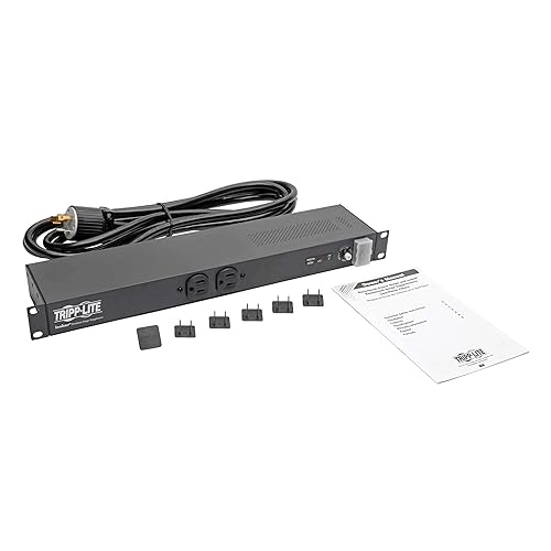 Tripp Lite IBAR12-20T Isobar Surge Protector Rackmount 20A 12 Outlet 15 Feet Cord 1URM Grey 20 Amps 20A + Isobar Surge Protection + L5-20P