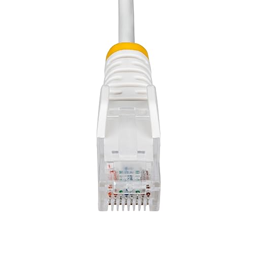 StarTech.com 6in White Slim CAT6 Ethernet Cable, Snagless RJ45, LSZH, 28AWG Pure Bare Copper, Slim Network Patch Cable/Cord