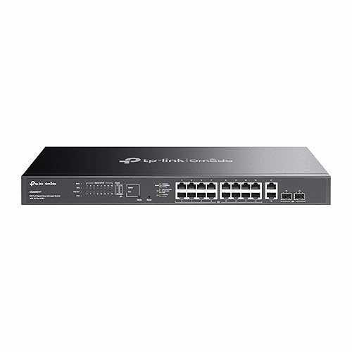 TP-Link 16 Port PoE Gigabit Switch (ES220GMP) | 16 PoE+ Ports, 2 Uplink Ports, 2 SFP Ports | 250W Budget | Omada Free Easy Remote Cloud Managed | VLAN, ZTP, PoE Auto Recovery | 5-Year Warranty