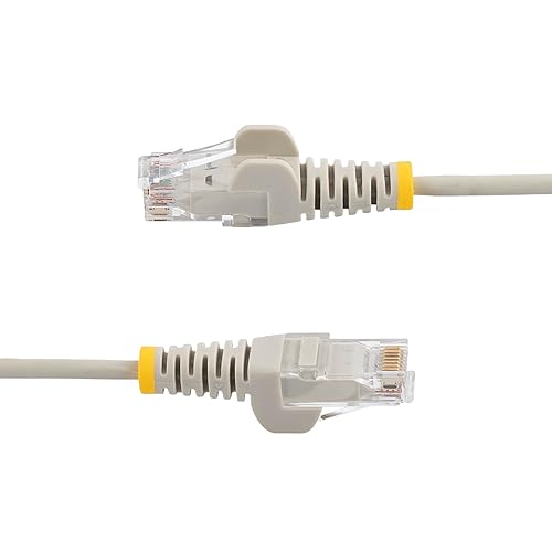 StarTech.com 7ft Gray Slim CAT6 Ethernet Cable, Snagless RJ45, LSZH, 28AWG Pure Bare Copper, Slim Network Patch Cable/Cord