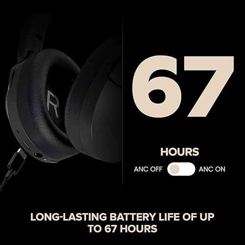 Creative Zen Hybrid 2 Wireless Over-ear Headphones, Up to 67 Hours (ANC off), Hybrid Active Noise Cancellation, Ambient Mode (Black)