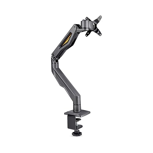 StarTech.com Desk Mount Monitor Arm, Up to 32 Display and Max 22lb/10kg, C-Clamp, Fully Articulating, Mechanical Spring, TAA