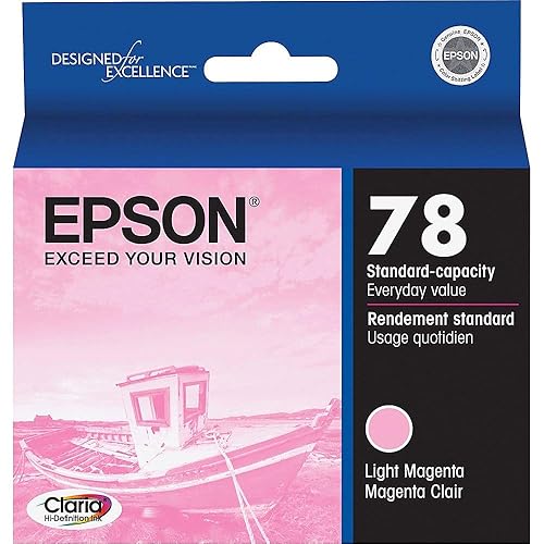 Epson T078620-S T078 Clarian Light Magenta Ink Cartridge, Standard Capacity with Sensormatic, Large