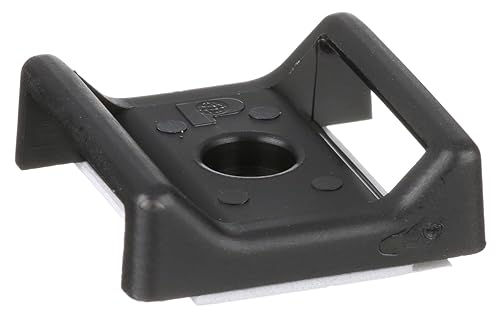 Panduit ABMT-A-Q20 Hook and Loop Cable Tie Mount, Adhesive Backed, Nylon 6.6, Black (25-Pack)