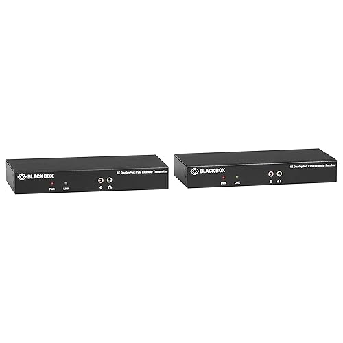 Black Box KVM Extender KIT Over Fiber - 4K30, Single-Head, DISPLAYPORT, USB 2.0 HUB, SERIA