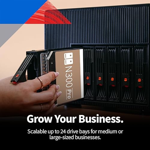 Toshiba N300 PRO 24TB Large-Sized Business NAS (up to 24 Bays) 3.5-Inch Internal Hard Drive - Up to 550 TB/Year Workload Rate CMR SATA 6 Gb/s 7200 RPM 1.0 GB Cache - HDWG82EXZSTB
