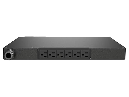Vertiv Geist Switched Rack PDU - 1U| 15A| 120V| (6) NEMA 5-15R Receptacles| NEMA 5-15P Plug| 1.4kW Power Capacity| High-Contrast LCD| Next Generation Interchangeable Monitoring Device (IMD)| VP5N11A0