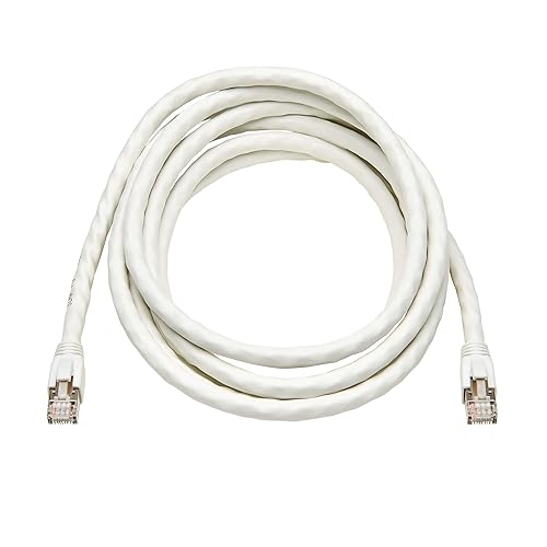 Tripp Lite Cat8 40G PoE Shielded Ethernet Cable, 10 Feet / 3.1 Meters, White, High Speed, Power Over Ethernet, RJ45, Snagless SSTP, Male-to-Male, Network Patch LAN, (N272-F10-WH) 10 Feet White