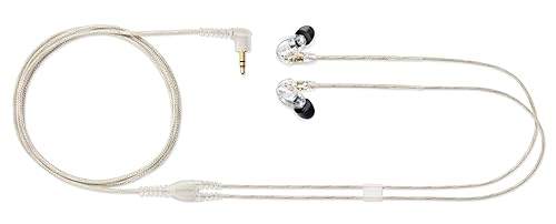 Shure SE215 PRO Wired Earbuds -Professional Sound Isolating Earphones, Clear Sound & Deep Bass, Single Dynamic MicroDriver, Secure Fit In Ear Monitor, plus Carrying Case & Fit Kit - Clear (SE215-CL)
