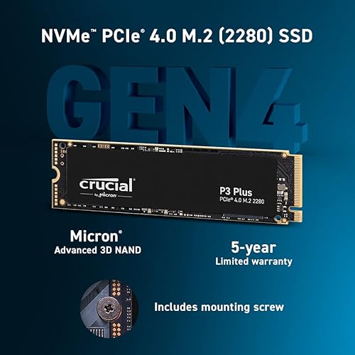 Crucial Technology P3 Plus 500GB - Solid State Drive