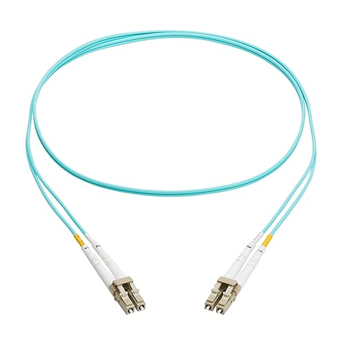 Eaton Tripp Lite Series Fiber Patch Cable, 1 Meter / 3.3 Feet, LC to LC Fiber Optic Cable, 10Gb OM3 Multimode Duplex, 50/125um, Aqua, TAA Compliant, Lifetime Manufacturer's Warranty (N820-01M-TAA)