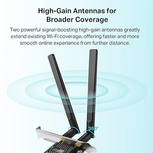 TP-Link AX1800 Wi-Fi 6 Bluetooth 5.2 PCIe Adapter for PC (Archer TX20E) - 802.11AX Dual Band Wireless Adapter with MU-MIMO, WPA3, Supports Windows 11, 10 (64bit) Only, Easy Setup AX1800 + Bluetooth