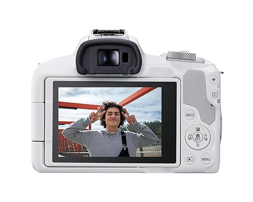 Canon EOS R50 Mirrorless Camera RF-S18-45mm F4.5-6.3 is STM Lens Kit, 24.2 Megapixel CMOS (APS-C) Sensor, 4K Video, Hybrid Camera, Photo and Video, Vlogging, Content Creator, RF Mount, White