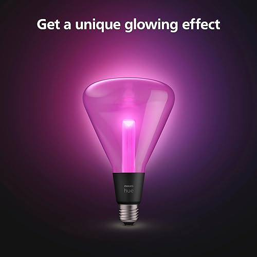 Philips Hue Lightguide TR125 Triangle Smart LED Bulb – Handblown Glass - Color Changing Light - Works with Amazon Alexa, Apple HomeKit and Google Assistant - Bluetooth and Hue Bridge Compatible