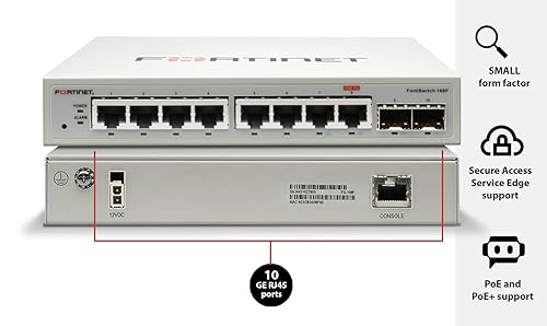 Fortinet FortiSwitch - 108F L2 Switch - 8 GE RJ45, 2 GE SFP, Fanless (FS-108F)