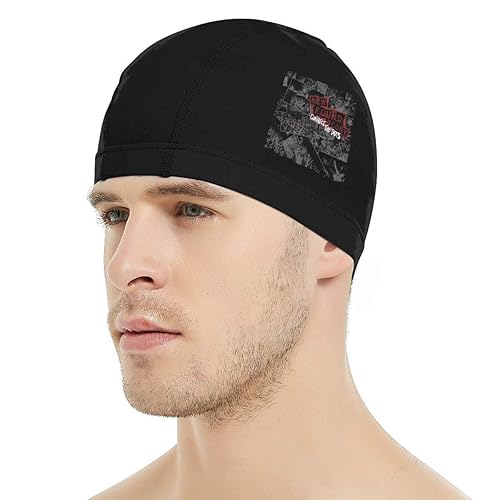 Adult Teens Women Durable New Found Glory Breathable Elastic Quick Drying Music Band Fans Sea Cool Swim Cap