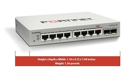 Fortinet FortiSwitch - 108F L2 Switch - 8 GE RJ45, 2 GE SFP, Fanless (FS-108F)