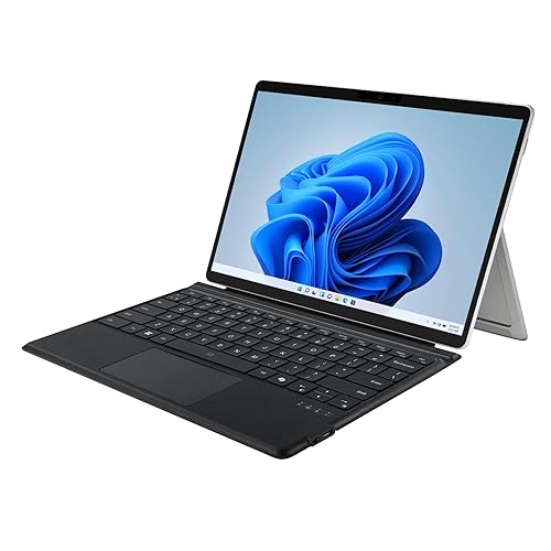 ADESSO Surface Pro Case with Bluetooth Keyboard and Touchpad Slim Quiet Fast Scissor Switch Keys Faux Suede and Leather Cover for Surface Pro 3 4 5 6 7 Ultra Slim Aluminum